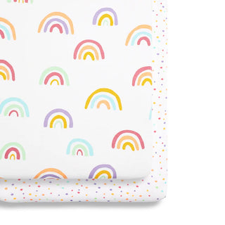 Snuz Twin Pack Sheets - Crib Multi Rainbow-Regal Baby