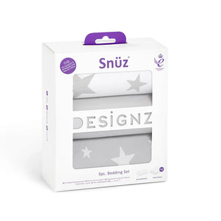 Snuz 3pc. Bedding Set - Crib Grey Star-Regal Baby