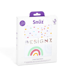 Snuz Twin Pack Sheets - Crib Multi Rainbow-Regal Baby