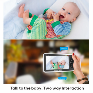 New 5 inch Video Baby Monitor with Camera and Audio, 4X Zoom, 22Hrs Battery, 1000ft Range 2-Way Audio Temperature Sensor Lullaby-Regal Baby