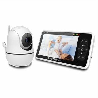New 5 inch Video Baby Monitor with Camera and Audio, 4X Zoom, 22Hrs Battery, 1000ft Range 2-Way Audio Temperature Sensor Lullaby-Regal Baby