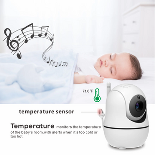 New 5 inch Video Baby Monitor with Camera and Audio, 4X Zoom, 22Hrs Battery, 1000ft Range 2-Way Audio Temperature Sensor Lullaby-Regal Baby
