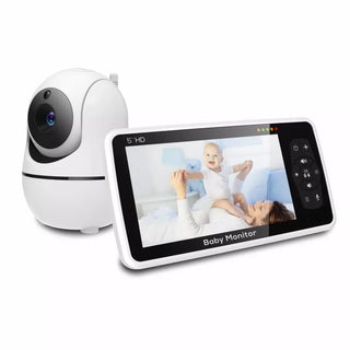 New 5 inch Video Baby Monitor with Camera and Audio, 4X Zoom, 22Hrs Battery, 1000ft Range 2-Way Audio Temperature Sensor Lullaby-Regal Baby
