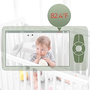 New 5 inch Video Baby Monitor with Camera and Audio, 4X Zoom, 22Hrs Battery, 1000ft Range 2-Way Audio Temperature Sensor Lullaby-Regal Baby